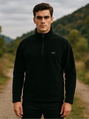 RAINS
Addis Fleece Half Zip - Black NWT Size XL